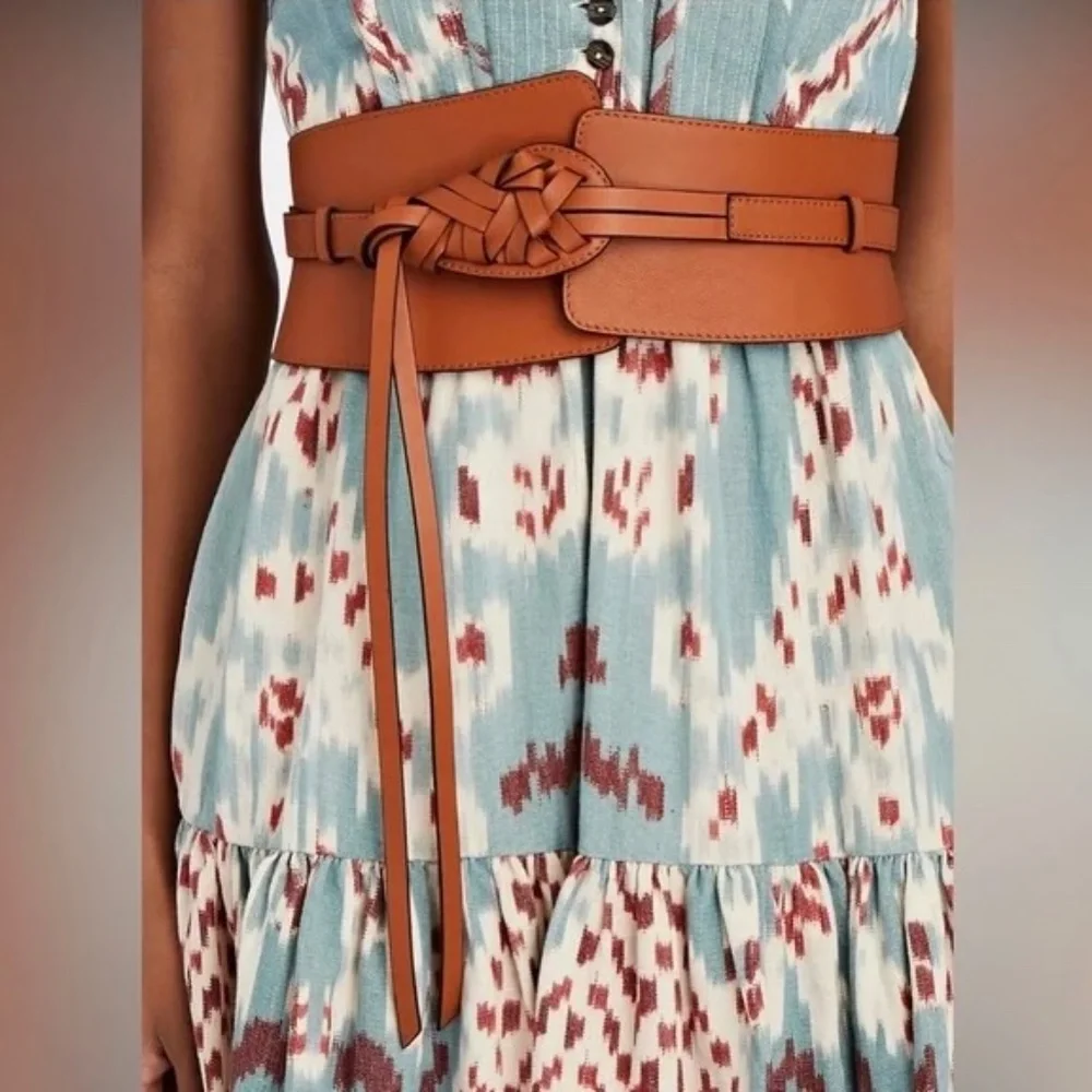 Ulla Johnson Paola Sierra Brown Leather Two In One Belt Size S-M or M-L